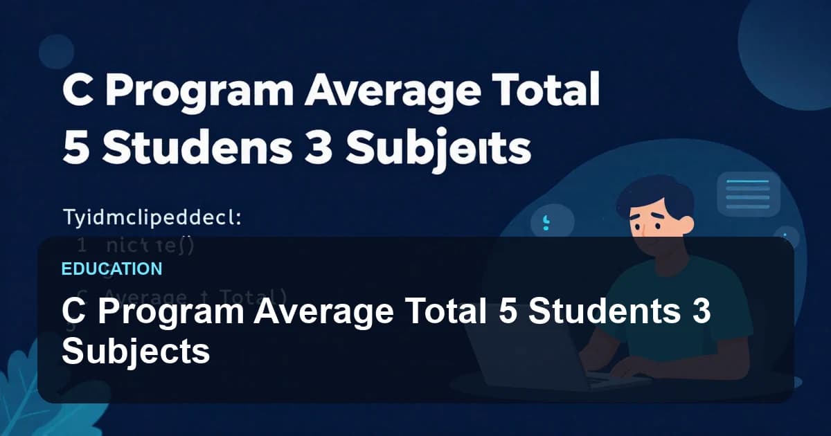 C Program Average Total 5 Students 3 Subjects