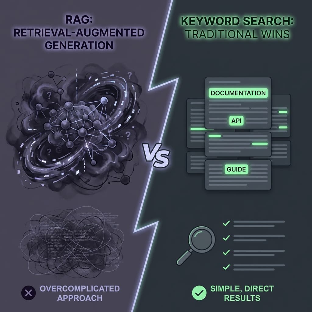 Why We Stopped Using RAG for Documentation. Keyword Search Wins.