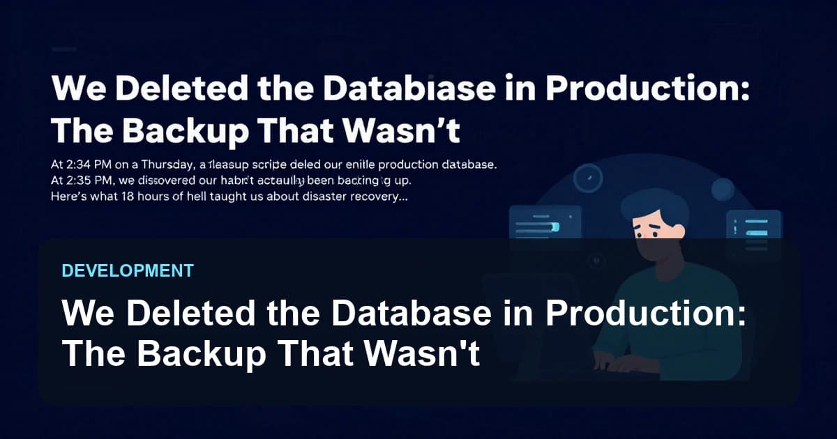 We Deleted the Database in Production: The Backup That Wasn't