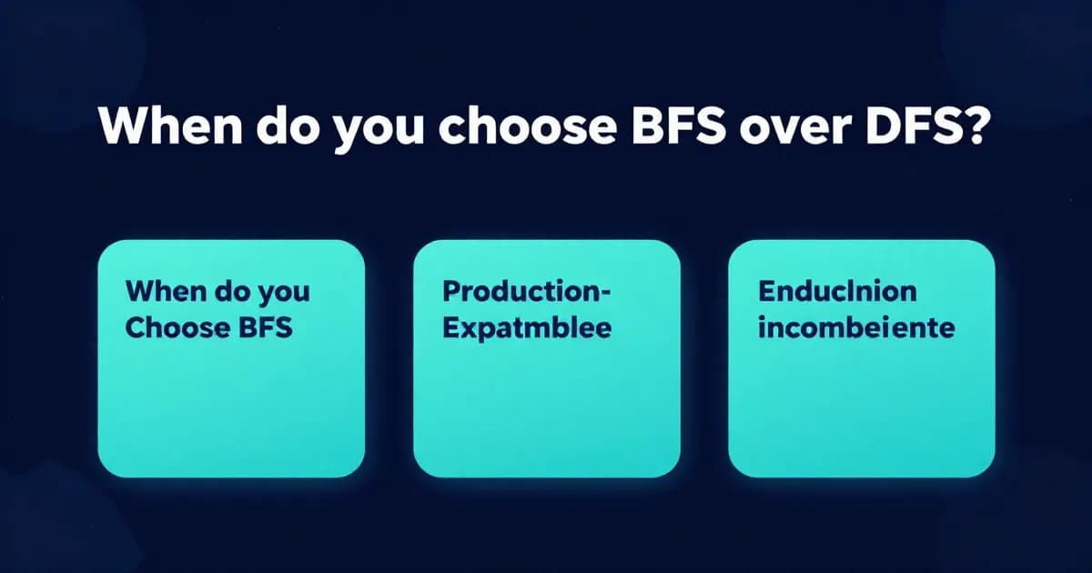 When do you choose BFS over DFS? Give a production-shaped example