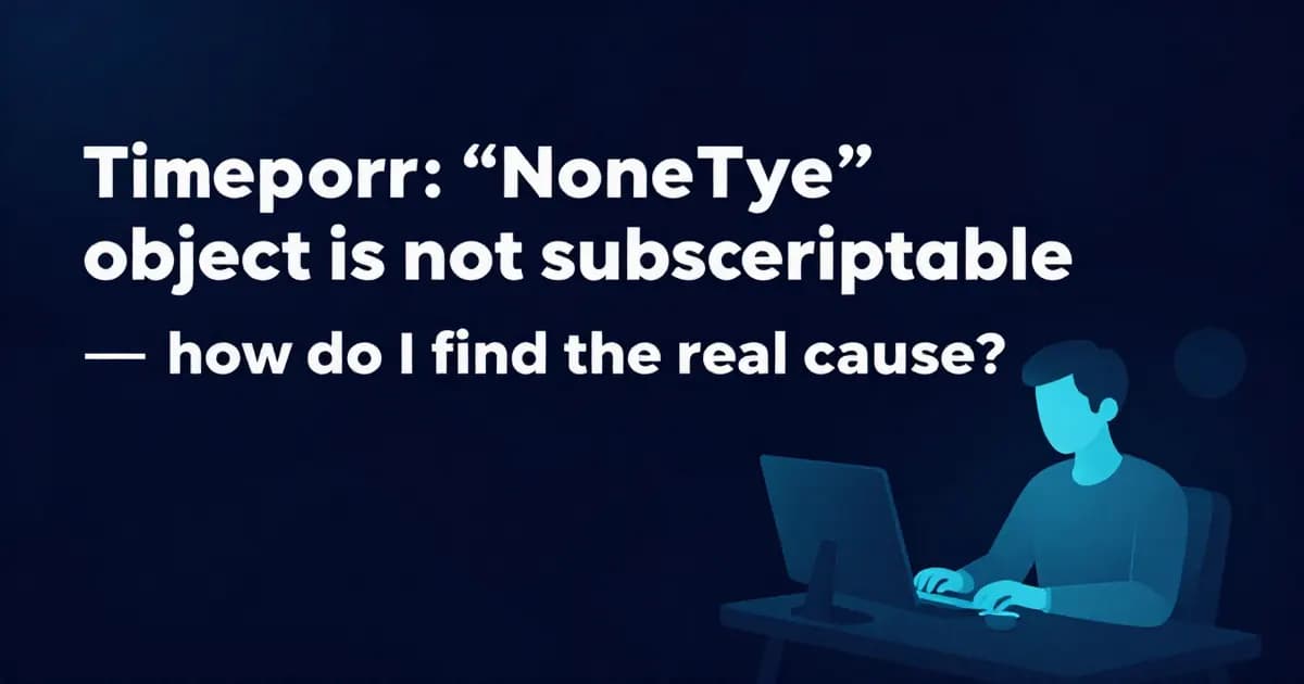 TypeError: 'NoneType' object is not subscriptable — how do I find the real cause?